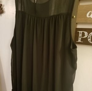 Beautiful sheer black sleeveless blouse